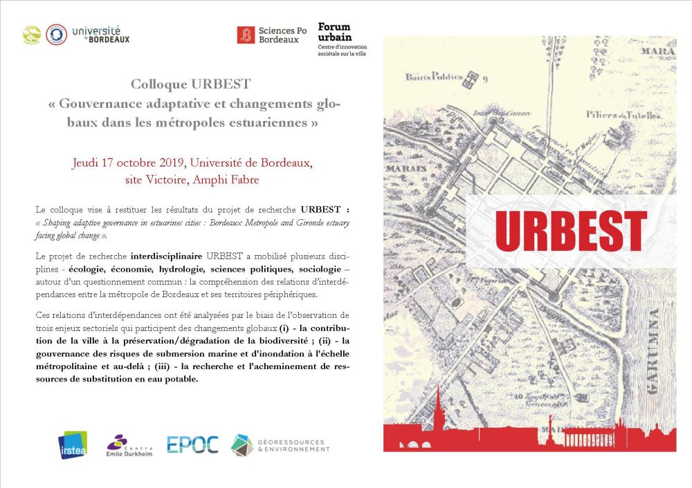 Colloque URBEST : Gouvernance adaptative et changements globaux dans les métropoles estuariennes